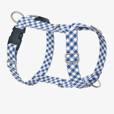 Denim Gingham Dog Harness Denim Gingham Dog Harness